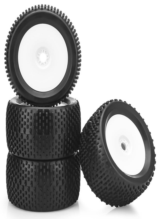daitoku 17mm Hex RC Wheel and Tires, daitoku 1/8 RC Off Road Racing Truck Tires and Wheels for Arrma Typhon 6S Talion 4WD HPI HSP Bazooka Camper Kyosho TRAXXAS - White - Image 1
